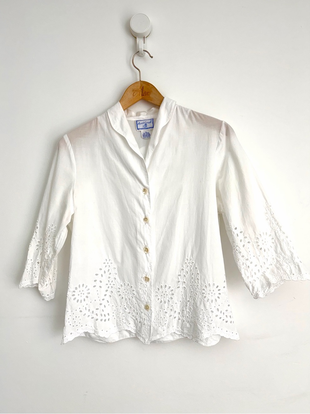Vintage April Cornell Cotton Eyelet Blouse - Coquette Dainty - Size S